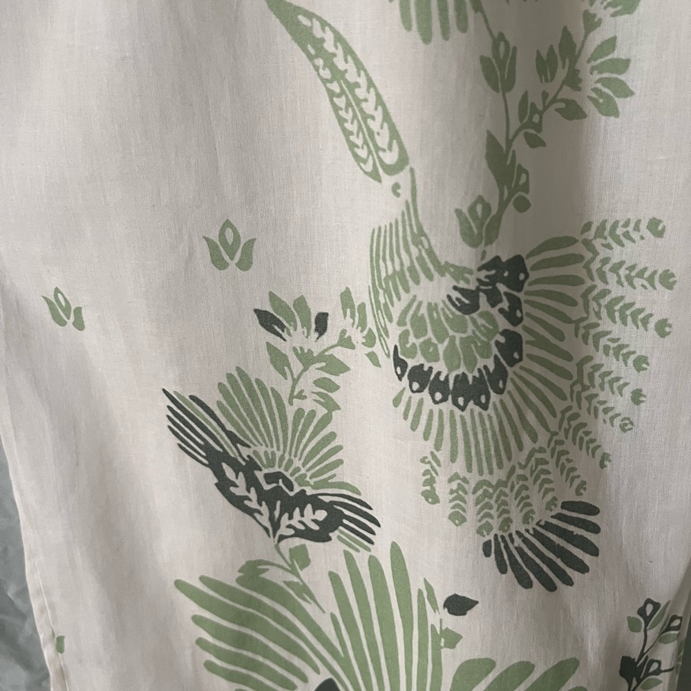Haute Hippie White Green Floral Pants wide Leg high waist pants sz Large 12 14 - Picture 3 of 11